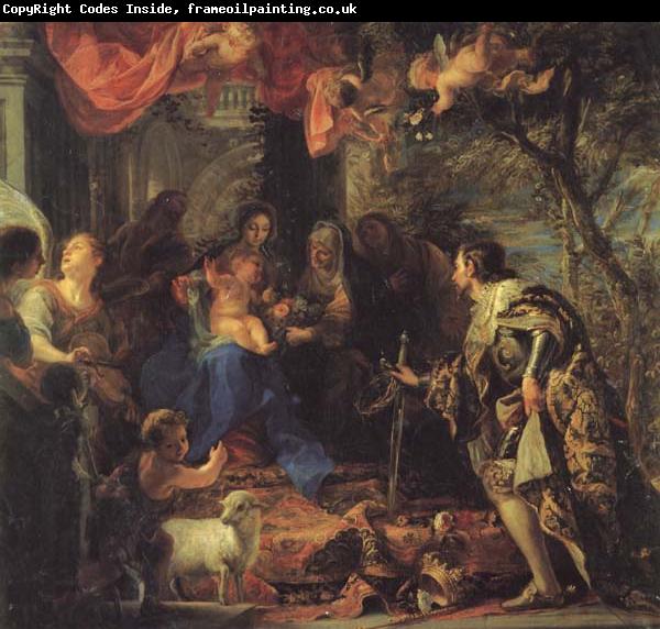 COELLO, Claudio The Adoration of the Holy Family by St.Louis.King of France,and Othe Saints